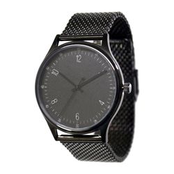Minimalist Watch Big Size Numbers Men's Watch Black Face With Mesh Band Free Shipping Worldwide