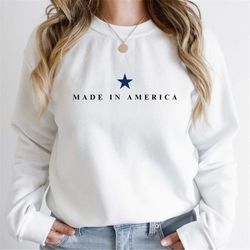 made in america sweatshirt, youth crewneck sweatshirt, liberty pullover, 4th of july unisex sweater, gift for her, mothe