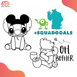 squad goals oh bother bundle svg, disney svg, stitch svg, pooh svg, brother svg, bees