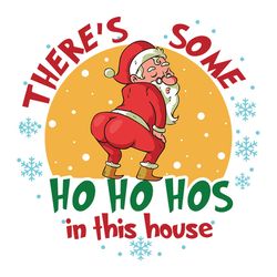 there's some ho ho hos in this house svg, funny santa claus svg, christmas 2020 svg, silhouette svg fies