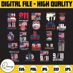 patriot day bundle svg, 20th anniversary,never forget, 9 11, world trade center, american patriot day, september 11th 20