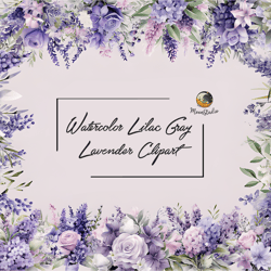 watercolor lilac gray lavender clipart