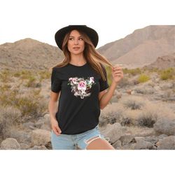 wild soul boho cow shirt, western shirt, rodeo shirt, cow skull shirt