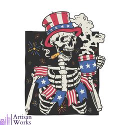 4th of july patriotic skeleton independence day svg cutting file