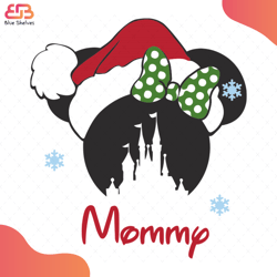 mommy mickey svg, disney svg, mommy svg, santa hat svg, minnie mouse svg, snow svg, w