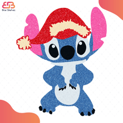 stitch christmas svg, disney svg, stitch svg, santa hat svg, stitch icon svg, cute an