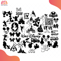 disney bundle svg, disney svg, mickey mouse svg, disney princess svg, lion king svg,