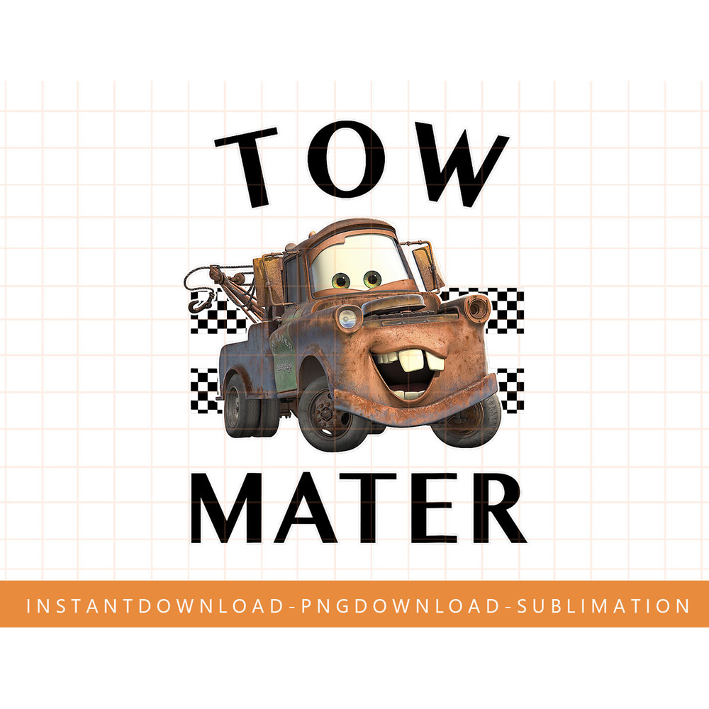 Disney Pixar Cars Tow Mater Finish Graphic T-Shirt png, sublimate, digital print.jpg