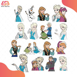 frozen queen bundle svg, disney svg, elsa svg, anna svg, olaf svg, cute animal svg, a