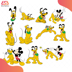 pluto and mickey bundle svg, disney svg, pluto svg, mickey svg, mickey mouse svg, mic
