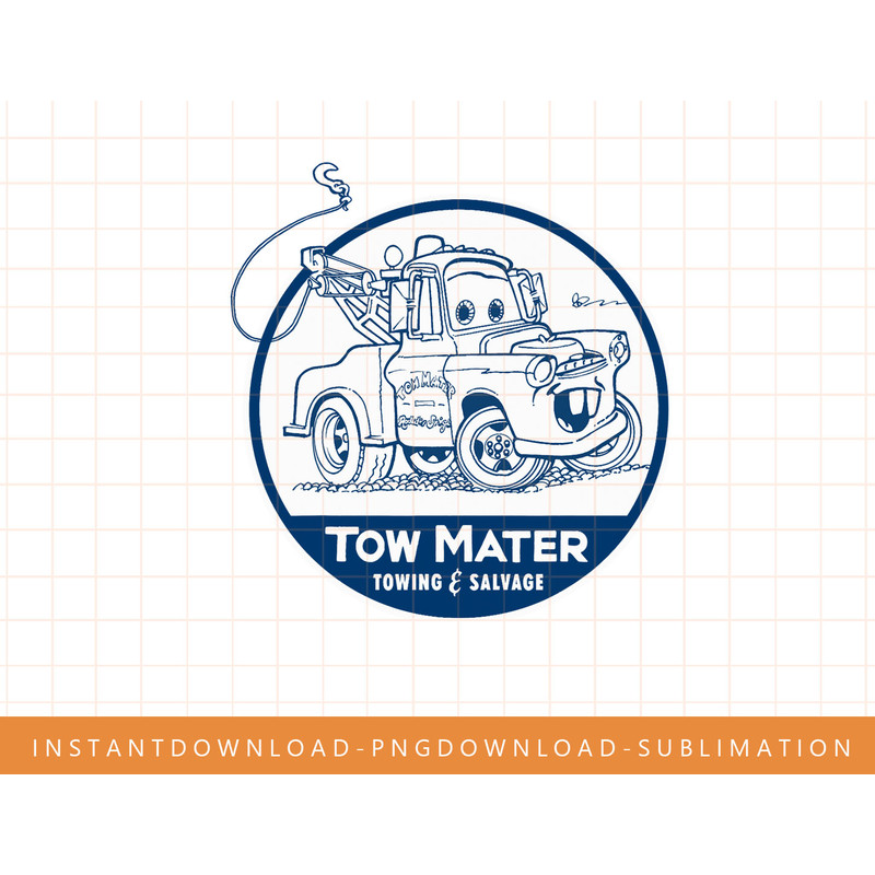 Disney Pixar Cars Tow Mater Salvage Badge Graphic T-Shirt png, sublimate, digital print.jpg