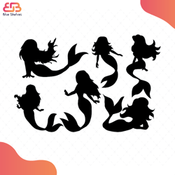 mermaid bundle svg, disney svg, mermaid svg, mermaid birthday svg, little mermaid svg