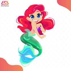 ariel mermaid painting svg, disney svg, mermaid svg, mermaid birthday svg, little mer