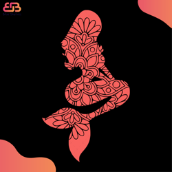 floral mandala mermaid svg, disney svg, little mermaid svg, mandala svg, floral svg,