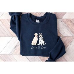 dog mom crewneck sweatshirt, personalized dog sweatshirt, custom dog lovers sweatshirt, mothers day gift