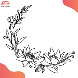 magnolia svg, flower svg, wreath svg, flower frame svg, floral border svg, birthday g