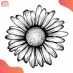 drawing sunflower svg, flower svg, sunflower svg, birthday gift svg, gift for girl sv