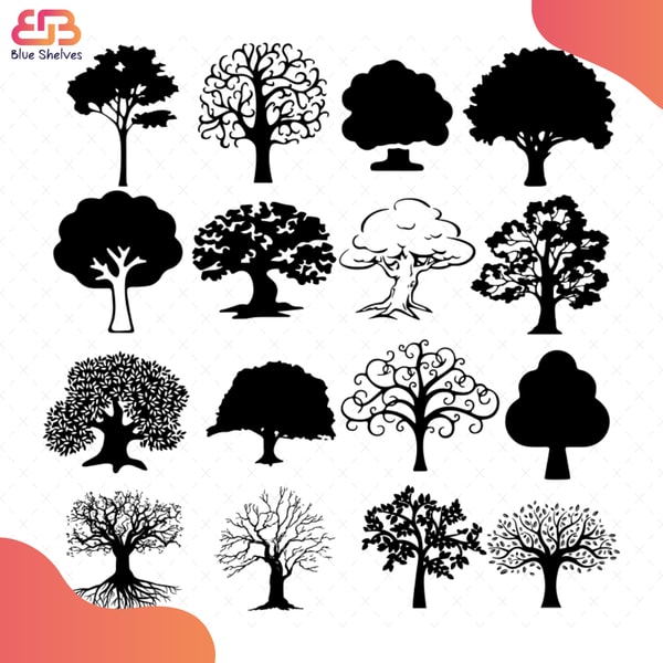 Tree Icons Bundle Svg, Flower Svg, Many Tree Svg, Tree Shape - Inspire ...
