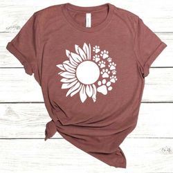 personalized dog mom t shirt, sunflower dog mom shirt, gift for dog owner, custom dog name shirt, gift for her