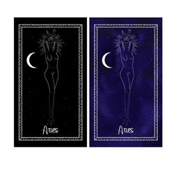 aries zodiac print. tapestry aesthetic. wall hanging for bedroom. divine feminine boho decor. zodiac constellations. moo