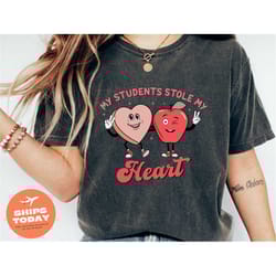gift for teacher, my students stole my heart valentine's day teacher t-shirt, valentine's day shirt, valentine's day gif