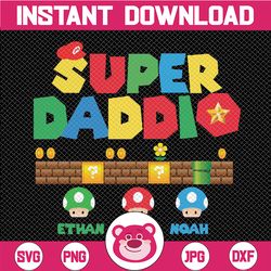 Personalized Super Daddio Game Png, Father's day Png, Custom Kids Name Dad Png, Digital Download
