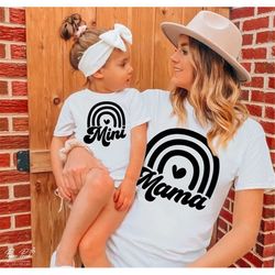 rainbow mama and mini svg, mommy and me svg, mom and mini svg, mother's day svg , family matching shirt svg, png cut fil