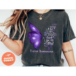 purple butterfly lupus warrior shirt, wear purple, lupus support gift for her, lupus awareness shirt, lupus fighter t-sh