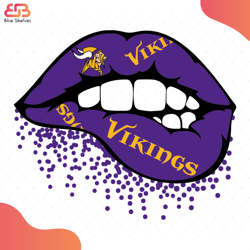 vikings inspired lips svg, sport svg, vikings svg, sexy lips svg, vikings logo svg, v
