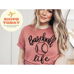 baseball life, baseball mom life shirt, baseball shirt for women, sports mom shirt, mothers day gift, family baseball sh