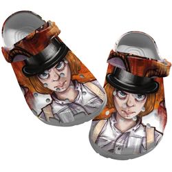 chibi alex a clockwork orange clog shoes unisex, a clockwork orange crocs, movie sandals, movie clog shoes, movie crocs