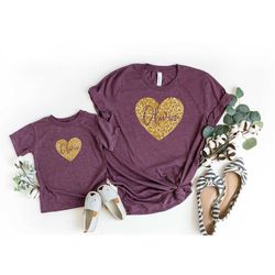 heart personalized shirt for mother and baby, first mother's day shirt, valentines day shirt, cute mother daughter gift,