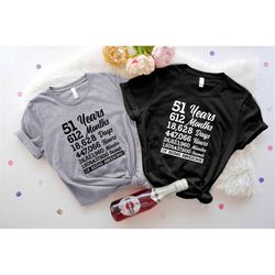 51 years 612 months of being awesome t shirt, 51st birthday shirt, 51st birthday dad gift, fifty one years old gift, fif