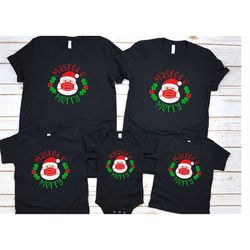 masked and merry shirt, christmas shirt for family, christmas sweatshirt, christmas family matching, tops, santa with m