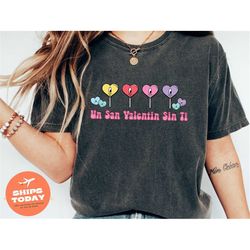benito valentines shirt, bad bunny valentine tees, un san valentine sin ti shirt, uvst valentine heart lollipop tshirts,