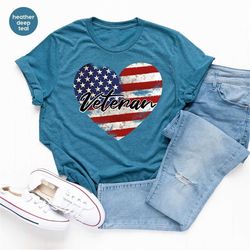 veteran shirt, veteran gifts, memorial day shirt, 4th of july outfit, patriotic t-shirt, american flag graphic tees, hea