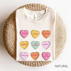 custom teacher teach love inspire valentine shirts, valentine day shirts for teacher, personalized teacher conversation