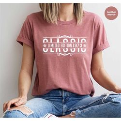 custom birthday gifts, 50th birthday shirt, birthday shirt, 1973 birthday t-shirt, personalized birthday shirt, vintage