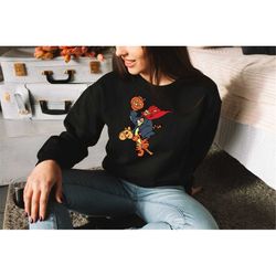 tiger halloween sweatshirt, halloween shirt, pooh shirt, pumpkin shirt,disney halloween shirt, skeleton shirt, halloween