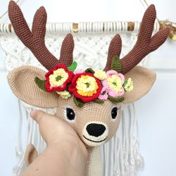 Crochet Deer pattern PDF in English  Amigurumi Reindeer toy Stuffed toy Plush deer crochet tutorial