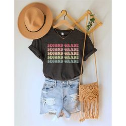 retro second grade shirt, back to school shirt, teacher shirt, team teacher shirt, second grade teacher shirt, first day