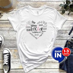 teacher heart t shirt | inspirational tshirt | back to school | gift for teacher | teacher shirt | motivational t-shirt