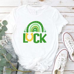st. patrick's day rainbow shamrock luck shirt st pattys shamrock sweatshirt shamrock lucky tee four leaf clover st p