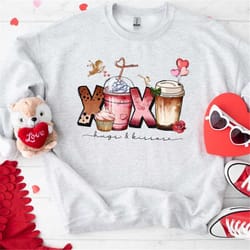 valentine's day cute xoxo coffee sweatshirt valentine's day cute shirt valentine's day shirt coffee shirt couples lo