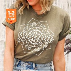 grateful mandala shirt | mandala thanksgiving shirt | mom thanksgiving shirt | grandma shirt | teacher shirt | fall shir