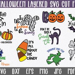 halloween layered svg, halloween svg, bundle layered svg, halloween vector, halloween silhouette, svg files for cricut