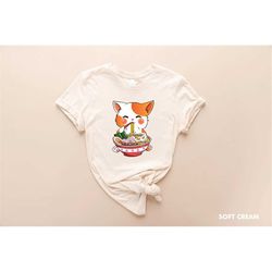 cute cat ramen gift shirt, kawaii anime hoodie, japanese noodle tee, cute anime shirt, japanese shirt, ramen eating cat