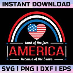 america - land of the free / svg, png, eps, ai, pdf / digital download / independence day / fourth of july / merica / 4t
