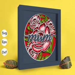 rose mum papercut light box