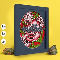 rose mother papercut light box